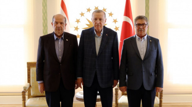 Cumhurbaşkanı Erdoğan, KKTC Cumhurbaşkanı ve Başbakanı’nı kabul etti