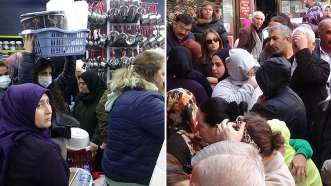 Tekirdağ’da indirim izdihamı! Mağaza açılışında ucuz ürün için birbirleriyle yarıştılar