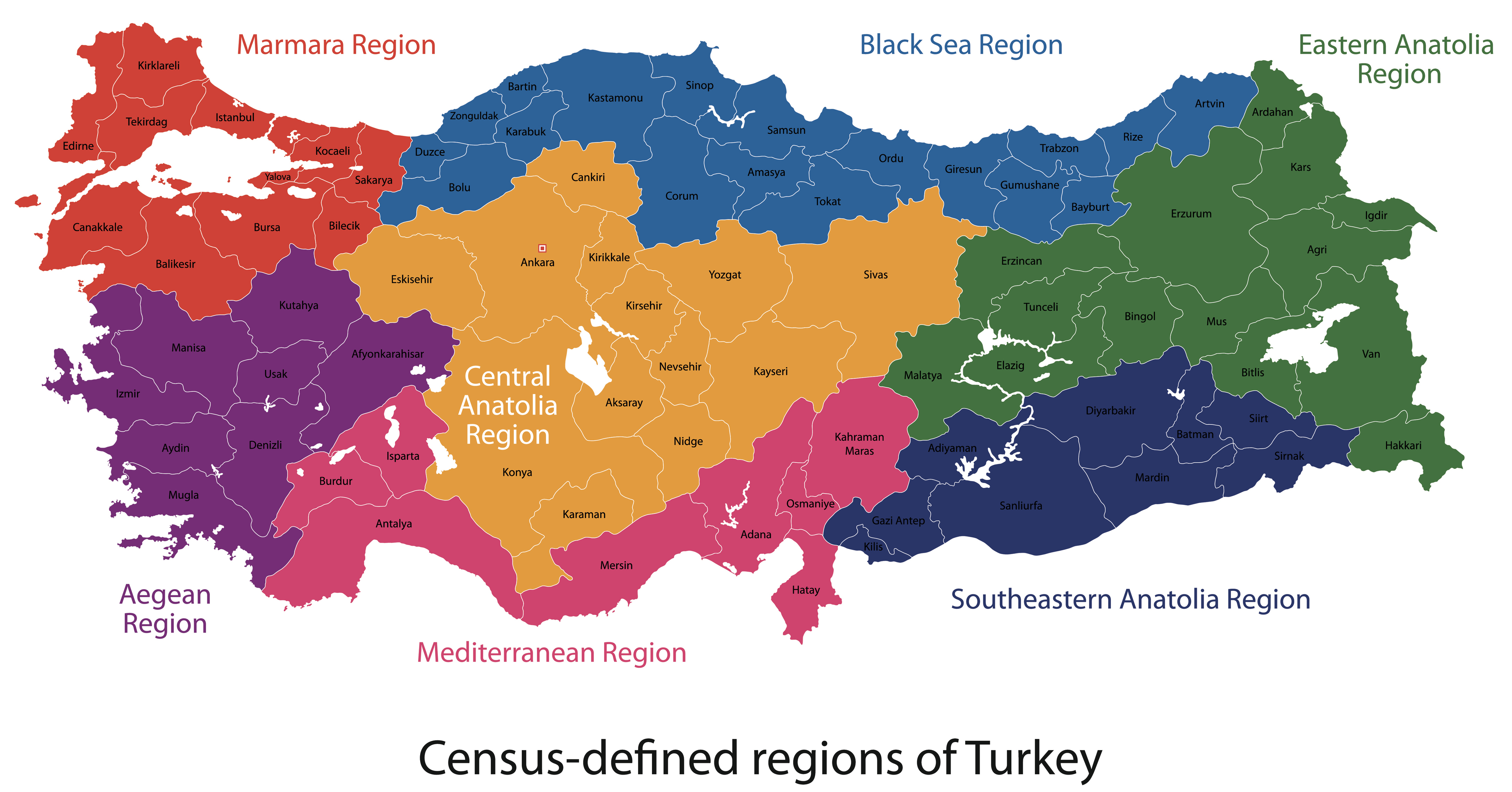 türkiye haritası bölgeler