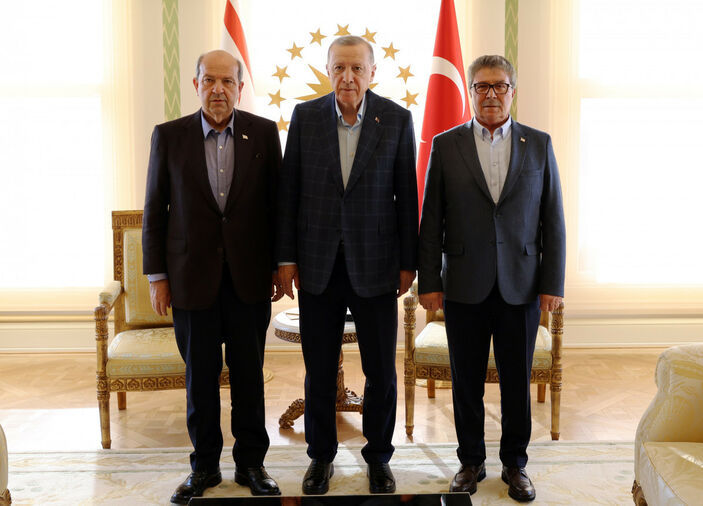 Cumhurbaşkanı Erdoğan, KKTC Cumhurbaşkanı ve Başbakanını kabul etti #3