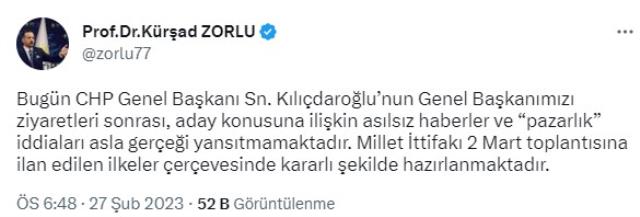 'Kılıçdaroğlu'nun adaylığında anlaşıldı' iddiasına İYİ Parti'den yalanlama: Asla gerçeği yansıtmamaktadır