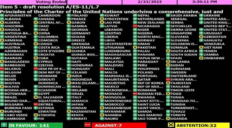 BMden Rusya kararı 141 oyla kabul edildi