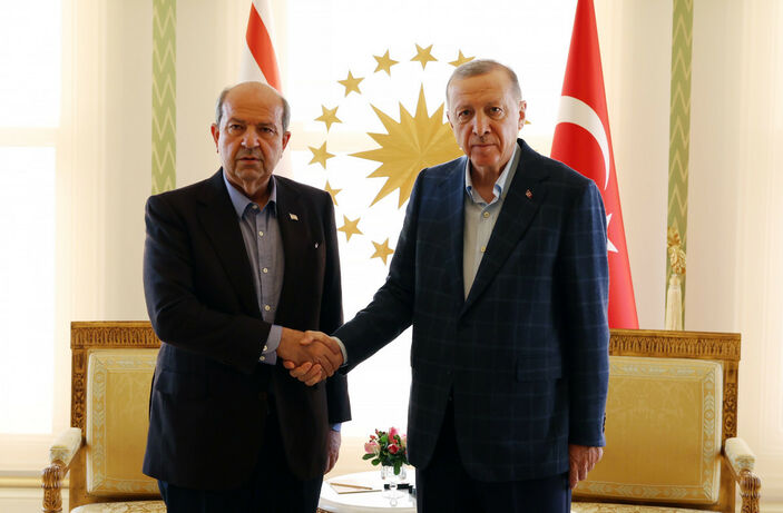 Cumhurbaşkanı Erdoğan, KKTC Cumhurbaşkanı ve Başbakanını kabul etti #1