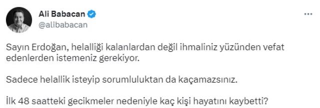 Muhalafetten Cumhurbaşkanı Erdoğan'a 'helalleşme' tepkisi: Sorumluluktan kaçamazsınız