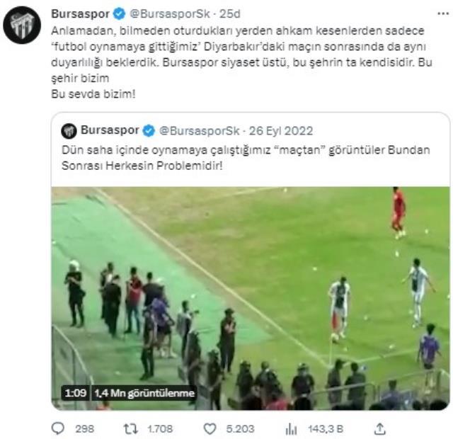Olayların durulmadığı Bursaspor-Amedspor maçı sonrası 7 kişi gözaltına alındı, 3 görevliye uzaklaştırma geldi