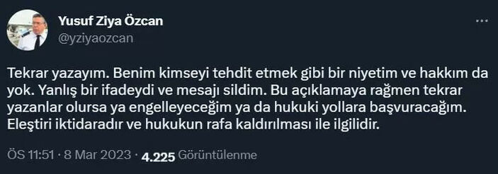 Gelecek Partili Yusuf Ziya Özcan'dan AK Parti ve MHP'ye tehdit: Size yaşama hakkı yok