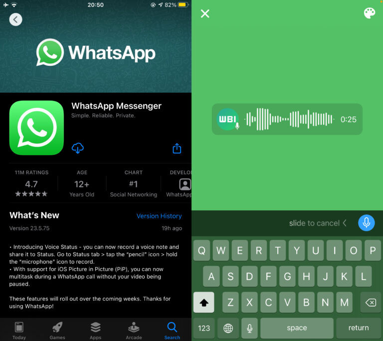 WhatsApp'ın yeni iOS Beta'sında da ortaya çıktı: Sesli durum iOS'a da geldi - Resim : 1